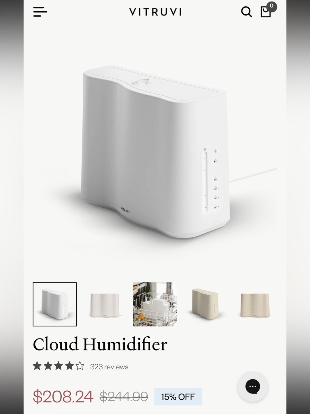 Vitruvi Cloud Humidifier — White
